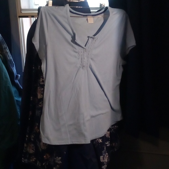 NWOT - Soft Blue Adonna Sleepwear Capris Lounge Shirt & Pants Set - Size L - Picture 2 of 11
